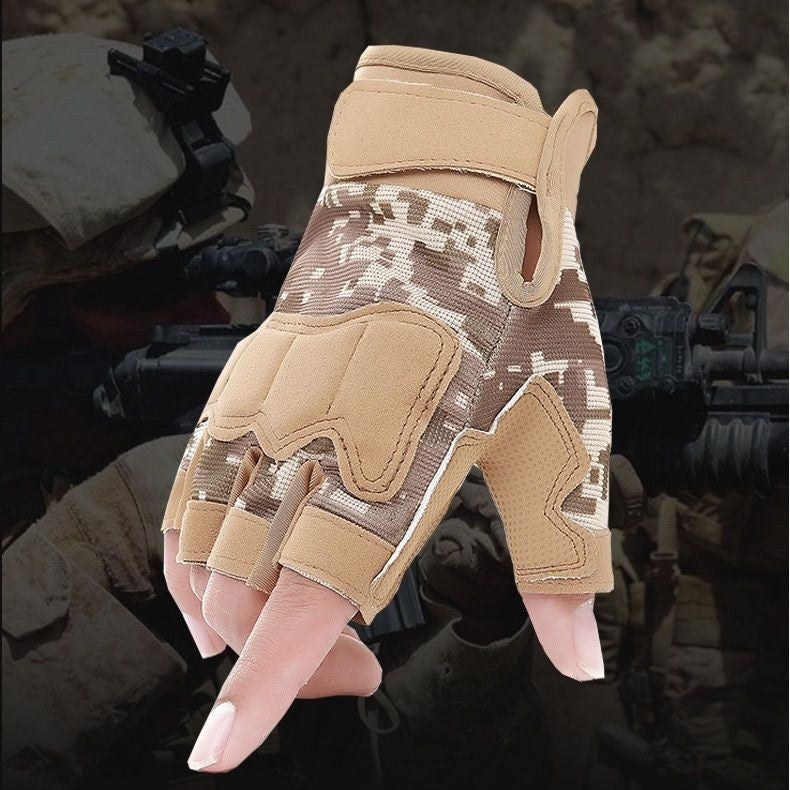 Men's And Women's Camouflage Short Finger Gloves