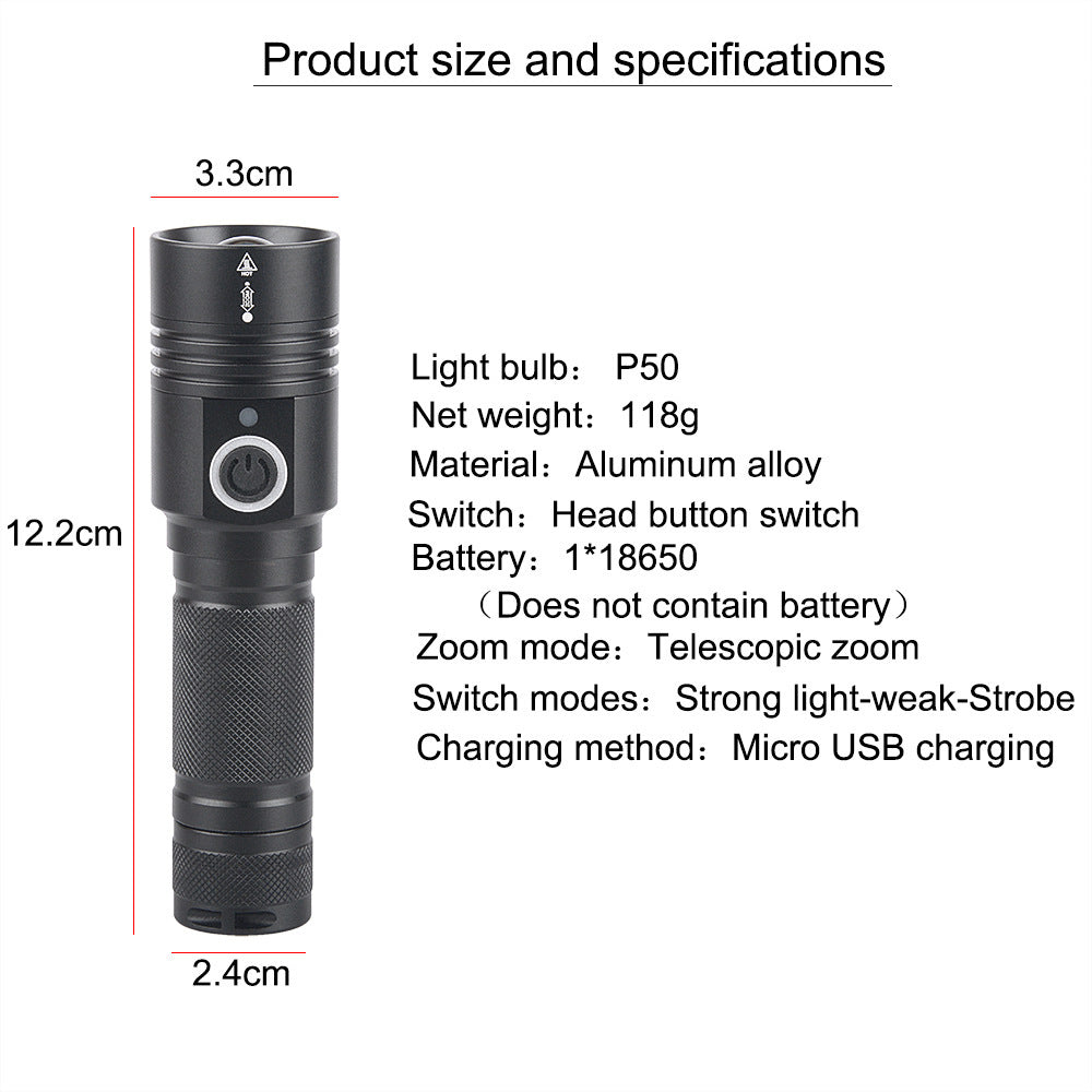 Telescopic flashlight