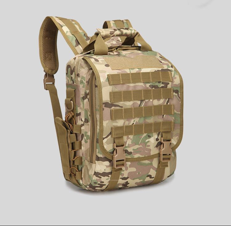 Tactical camouflage backpack shoulders