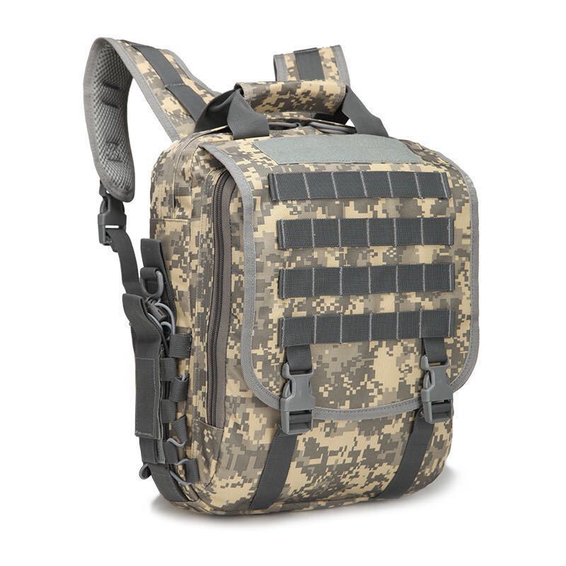 Tactical camouflage backpack shoulders