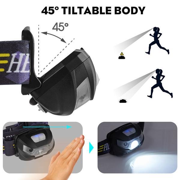 LED 3000LM Mini Body Motion Sensor Headlamp