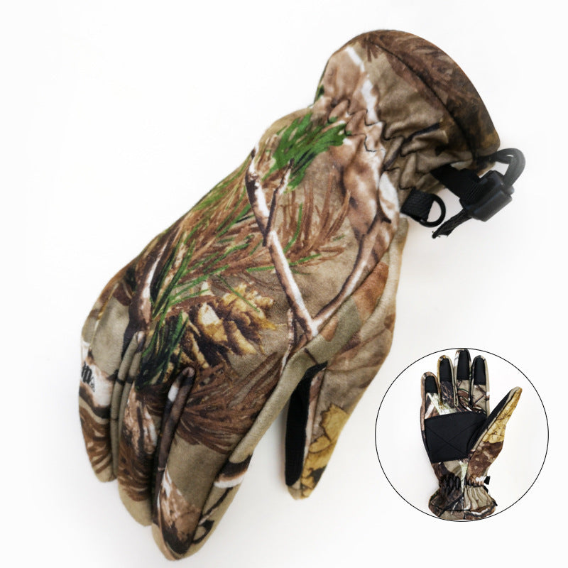 Winter men's camouflage full finger gloves