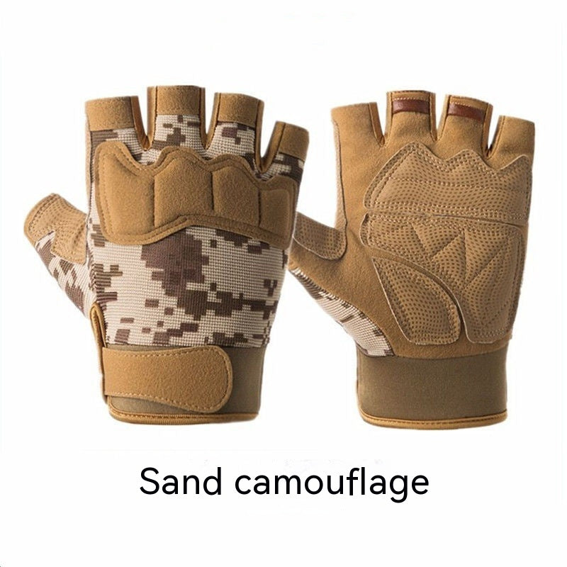 Men's And Women's Camouflage Short Finger Gloves