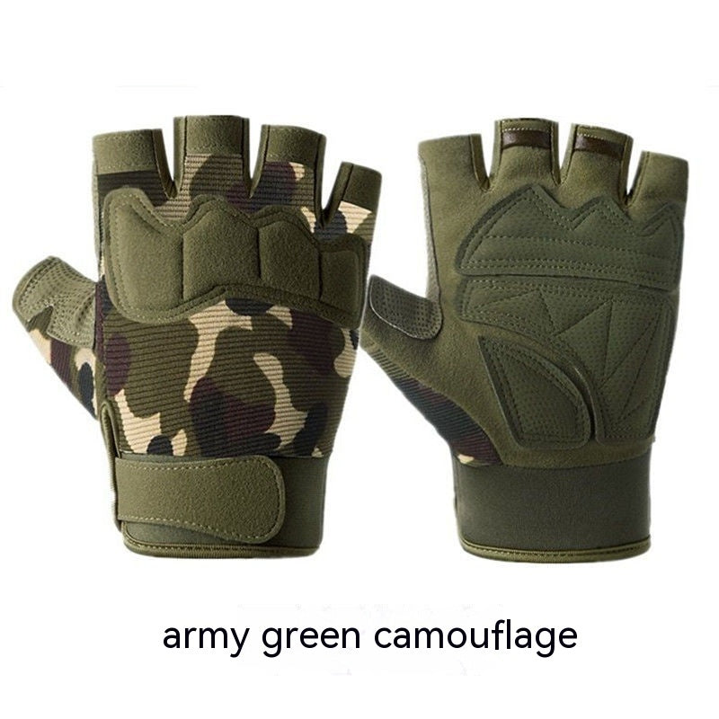 Men's And Women's Camouflage Short Finger Gloves