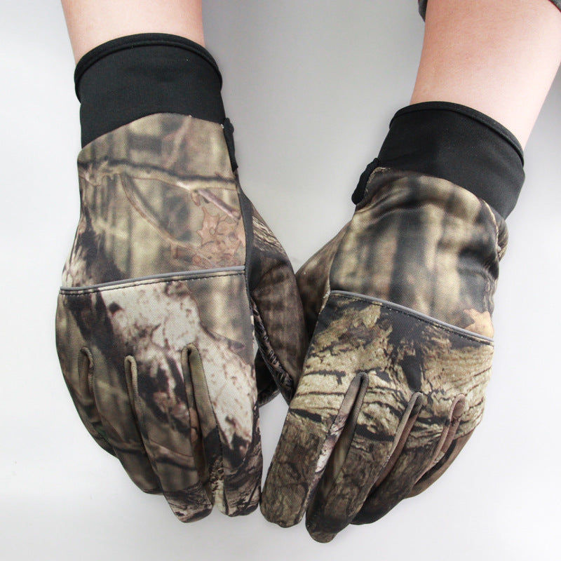 Winter men's camouflage full finger gloves