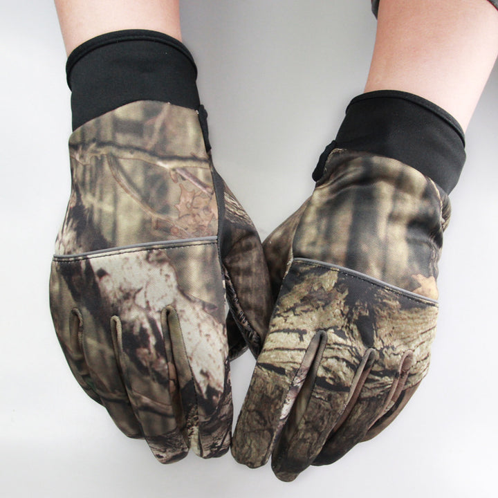 Winter men's camouflage full finger gloves