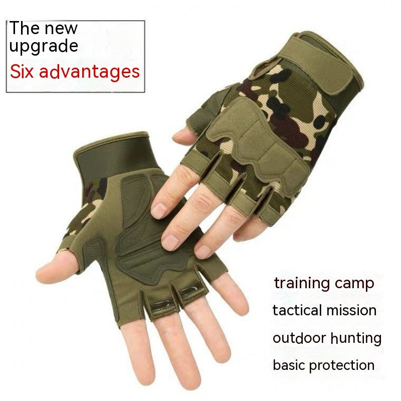 Men's And Women's Camouflage Short Finger Gloves