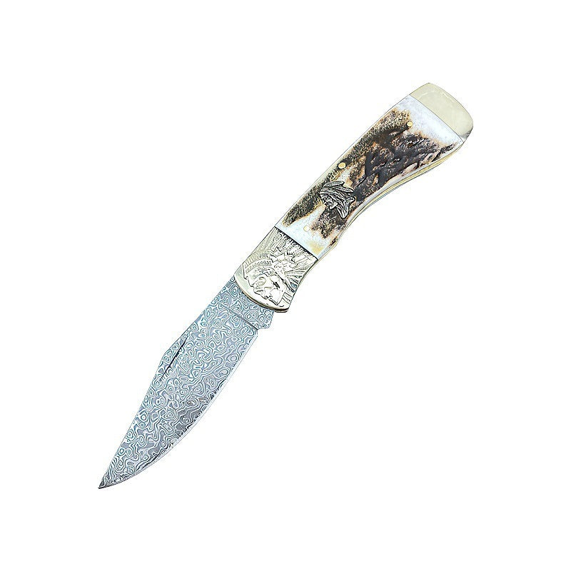 Outdoor Damascus Folding Knife