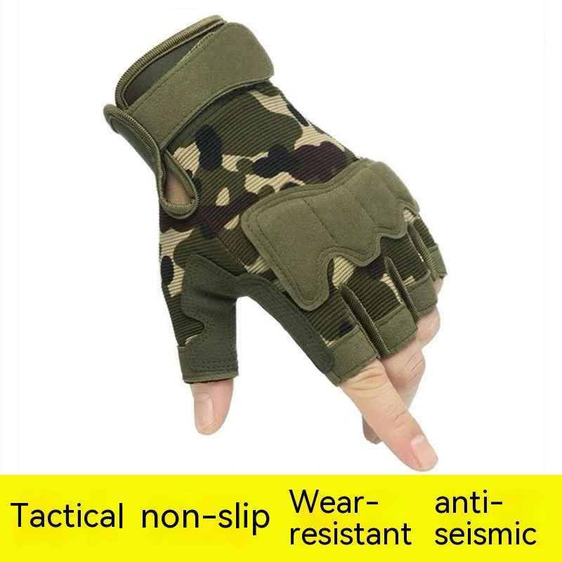 Men's And Women's Camouflage Short Finger Gloves